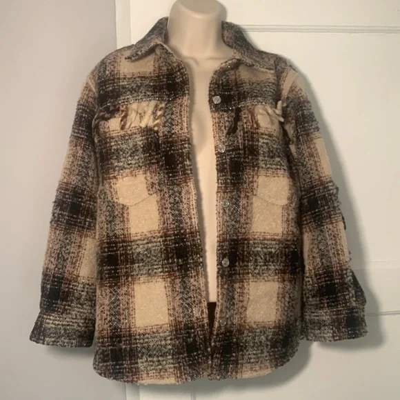 Plaid Zara Shacket Beige Zara Plaid Jacket UK